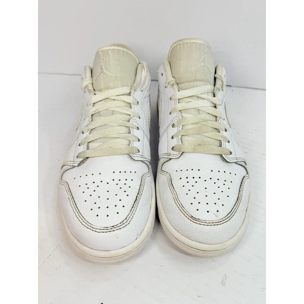 Air Jordan 1 Low Triple White 553558-136 Men's Size 7 Leather Sneakers